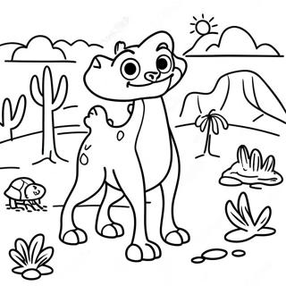 Halaman Mewarnai Habitat Hewan Gurun Yang Ceria 127735-61307