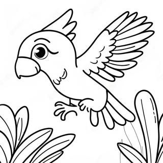 Halaman Mewarnai Burung Macaw Yang Megah Terbang Tinggi 127785-61340