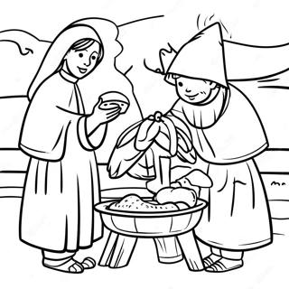 Halaman Mewarnai Adegan Las Posadas Tradisional 128174-61643