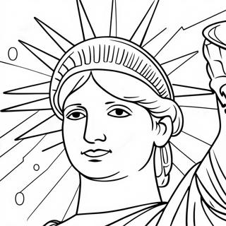 Halaman Mewarnai Patung Liberty Dengan Lampu Berkilau 128324 61755