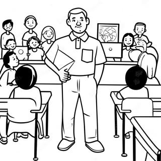 Halaman Mewarnai Guru Pjok Memimpin Kelas 128508-61905