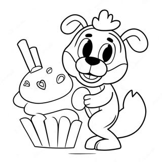 Gambar Mewarnai Chica Fnaf Dengan Cupcake 128636-61994