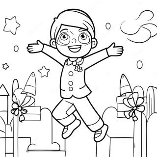 Halaman Mewarnai Perayaan Hari Loncat Yang Ceria 128716 62062