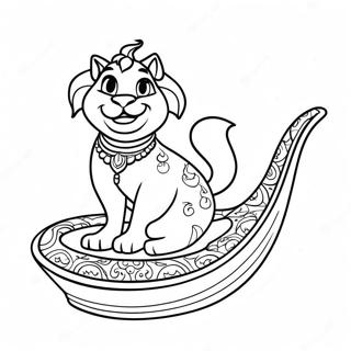 Halaman Mewarnai Jasmine Dan Rajah Di Karpet Terbang 128742 62085