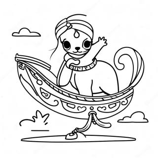 Halaman Mewarnai Jasmine Dan Rajah Di Karpet Terbang 128742 62088