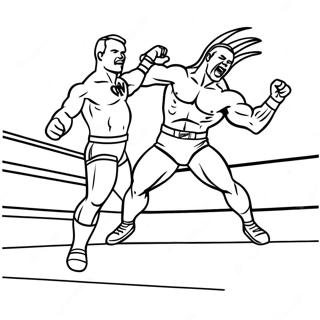 Halaman Mewarnai Pegulat Wwe Yang Mengasyikkan Melompat Di Atas Lawan 128791-62115