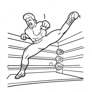 Halaman Mewarnai Pegulat Wwe Yang Mengasyikkan Melompat Di Atas Lawan 128791-62116