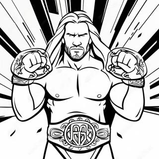 Halaman Mewarnai Triple H Yang Dinamis Memegang Dua Sabuk 128793-62123