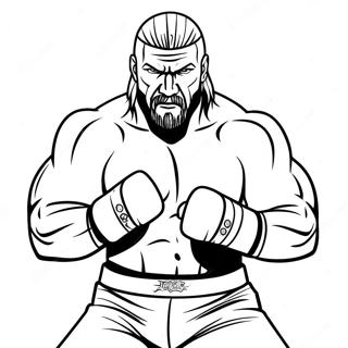 Halaman Mewarnai Triple H Yang Penuh Aksi Di Ring 128794-62125