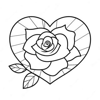 Halaman Mewarnai Hati Cinta Mawar Yang Berwarna Warni 128922-62227