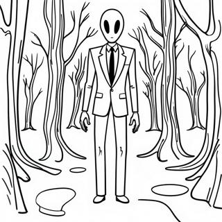 Halaman Mewarnai Hutan Menyeramkan Slender Man 128995-62274