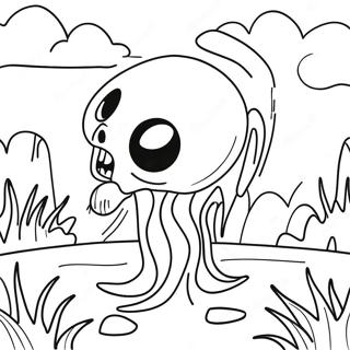 Halaman Mewarnai Lanskap Menyeramkan Siren Head 128997-62284