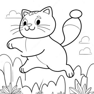 Halaman Mewarnai Meowscles Melompat Tinggi 129176-62428