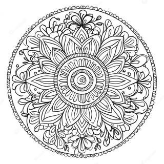 Halaman Mewarnai Mandala Bunga Elegan 129356-62567