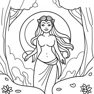 Halaman Mewarnai Dewi Bulan Mistis Di Hutan 129686-62820