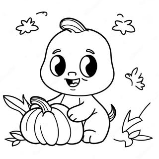 Halaman Mewarnai Casper Dan Labu 129869 62965