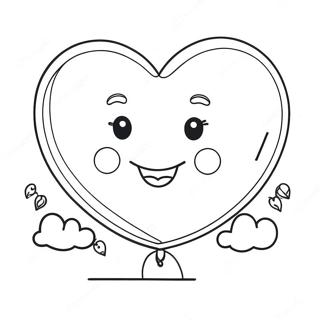 Halaman Mewarnai Balon Hati Bahagia 130022 63081