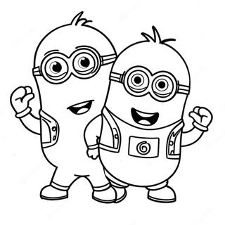 Halaman Mewarnai Minion Berwarna Warni Dalam Aksi 130176-63205