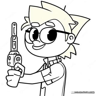 Halaman Mewarnai Johnny Test Dengan Gadget Berkilau 130225-63234