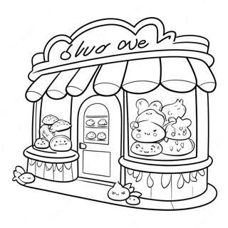 Halaman Mewarnai Toko Kue Yang Imut 130251 63256