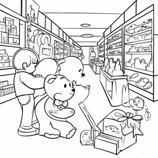 Halaman Mewarnai Toko Mainan Yang Sibuk 130252 63260
