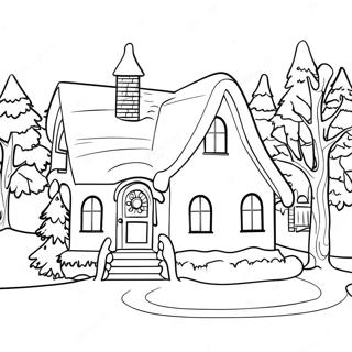 Halaman Mewarnai Rumah Natal Bersalju 130431 63397