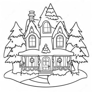 Halaman Mewarnai Rumah Natal Yang Meriah 130432 63402