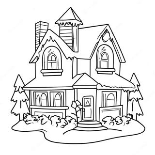 Halaman Mewarnai Rumah Natal Yang Meriah 130432 63403