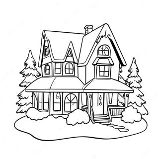 Halaman Mewarnai Rumah Natal Yang Meriah 130432 63404