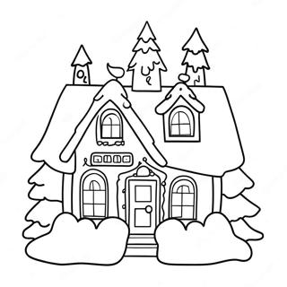 Halaman Mewarnai Rumah Natal Yang Menawan 130433 63405