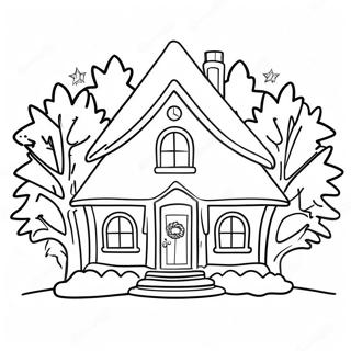 Halaman Mewarnai Rumah Natal Yang Menawan 130433 63406