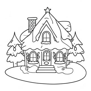 Halaman Mewarnai Rumah Natal Yang Menawan 130433 63407