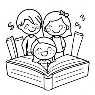 Halaman Mewarnai Anak Anak Bahagia Membaca 130482 63438