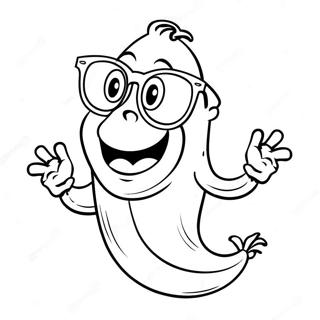 Halaman Mewarnai Pisang Lucu Dengan Kacamata Hitam 130533 63478