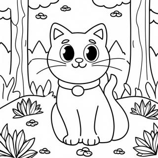 Halaman Mewarnai Kucing Alam Di Hutan Berwarna Warni 130688-63596