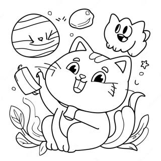 Halaman Mewarnai Kucing Alam Dengan Hewan Yang Ceria 130690-63601