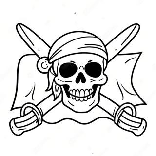 Bendera Bajak Laut Berwarna Warni Halaman Mewarnai 130923-63787