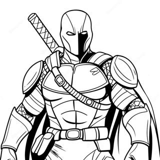 Deathstroke Dengan Pedang Halaman Mewarnai 130998-63834