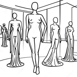 Halaman Mewarnai Manekin Elegan 131154-63953