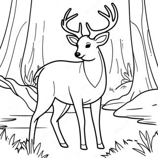 Halaman Mewarnai Rusa Buck Megah Di Hutan 131230-64011
