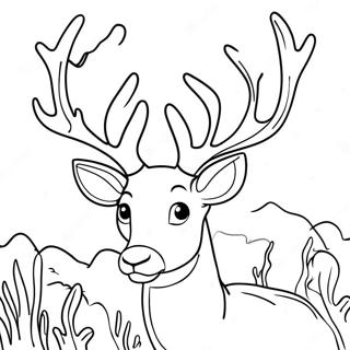Halaman Mewarnai Rusa Buck Dengan Tanduk 131231-64015