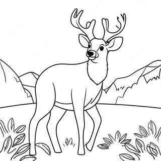 Halaman Mewarnai Rusa Buck Dengan Tanduk 131231-64016
