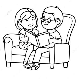 Halaman Mewarnai Kakak Perempuan Membaca Cerita 131308-64079