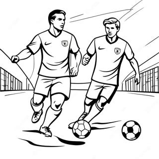 Halaman Mewarnai Pertandingan Sepak Bola Yang Seru 13147 2874