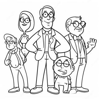 Halaman Mewarnai Karakter Ayah Amerika Yang Lucu 131486-64212