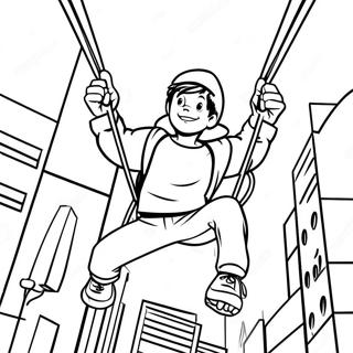 Gambar Mewarnai Tom Holland Melompat Di Kota 132080-64679