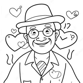 Halaman Mewarnai Kakek Selamat Hari Ayah Dengan Hati 132311 64862