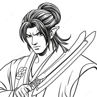 Halaman Mewarnai Giyu Tomioka Dengan Pedang Nichirin 132877-65302