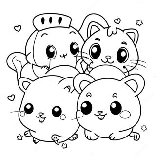 Halaman Mewarnai Hamtaro Lucu Bersama Teman 133002-65389