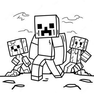 Zombie Minecraft Halaman Mewarnai